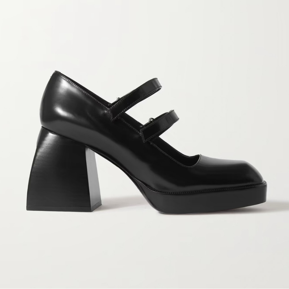 Nodaleto Bulla Babies glossed-leather platform Mary Jane pumps